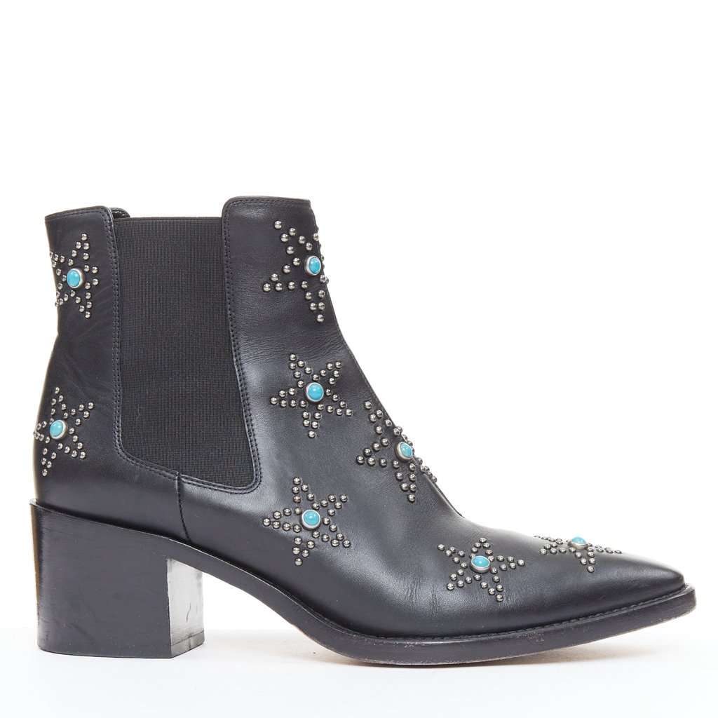 Valentino Garavani Black Leather Boots Black Leather Good condition - Front View