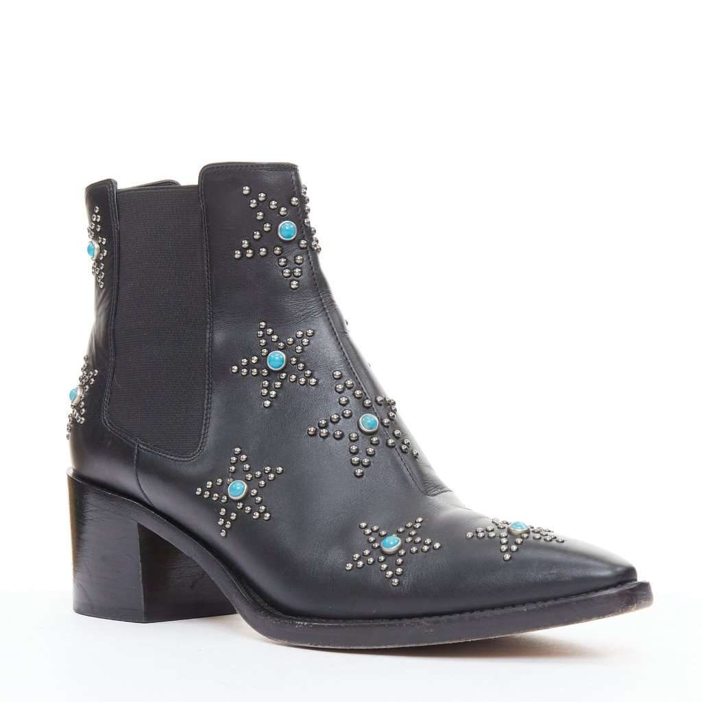 Valentino Garavani Black Leather Boots Black Leather Good condition - Back View