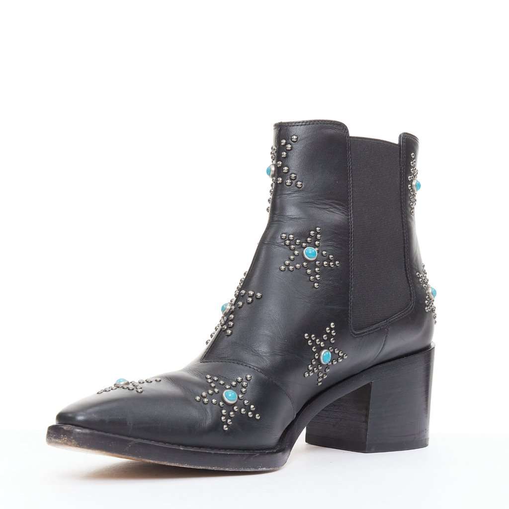 Valentino Garavani Black Leather Boots Black Leather Good condition - Model View