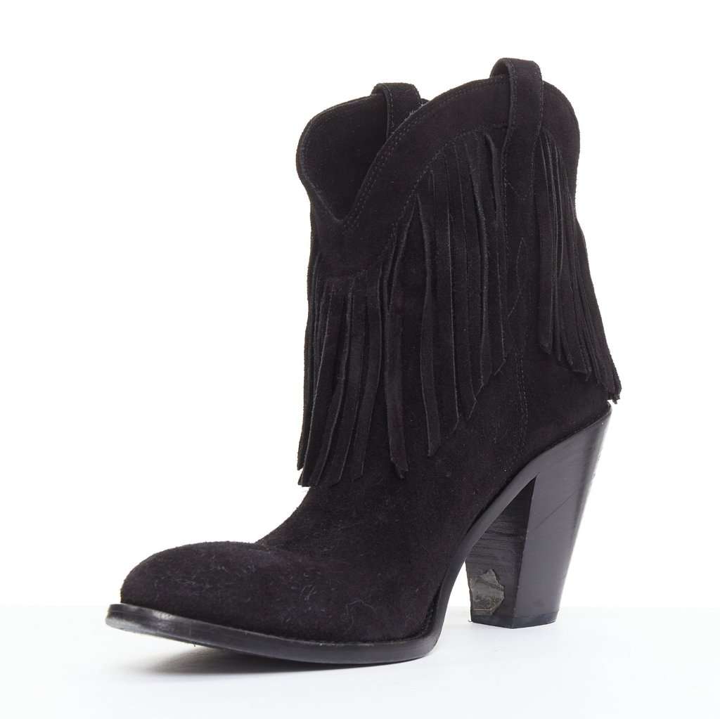 Saint Laurent Curtis 80 Black Suede Good condition - Model View