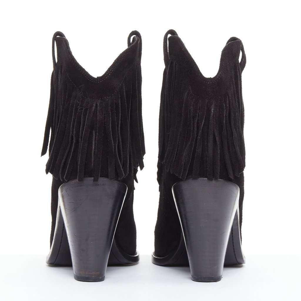 Saint Laurent Curtis 80 Black Suede Good condition - Box View