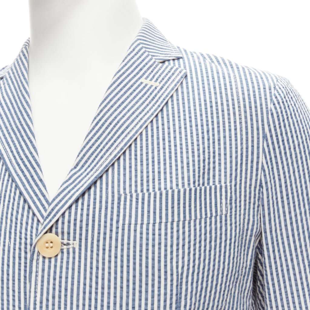 Junya Watanabe Striped Cotton Blazer Blue Cotton Never worn - Back View