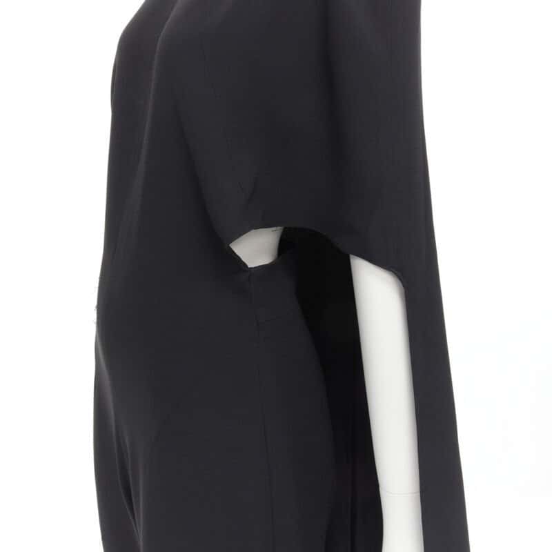 ESTEBAN CORTAZAR Open Back Cape Jumpsuit Black Viscose Good condition - Back View