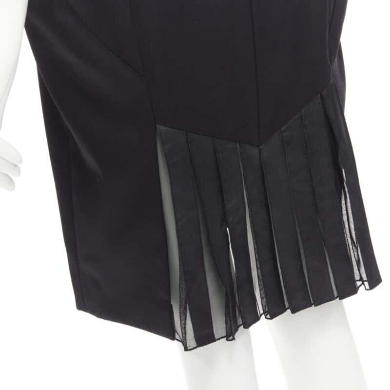 Alexander Wang Corset Pleat Dress Black Wool Never worn - Back View