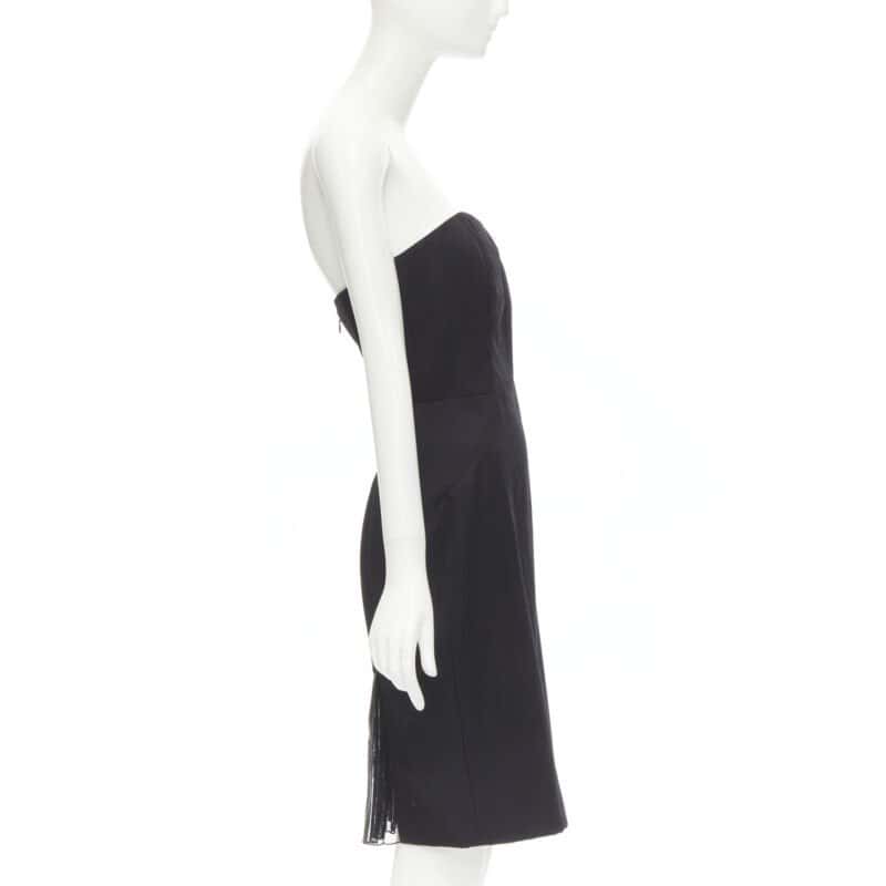 Alexander Wang Corset Pleat Dress Black Wool Never worn - Model View