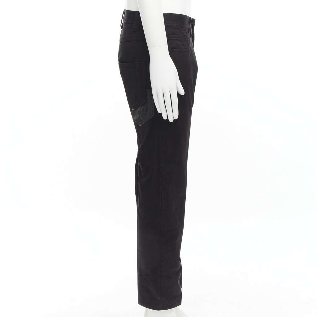 Jean Paul Gaultier Logo Embroidered Jeans Black Cotton Fair condition - Model View