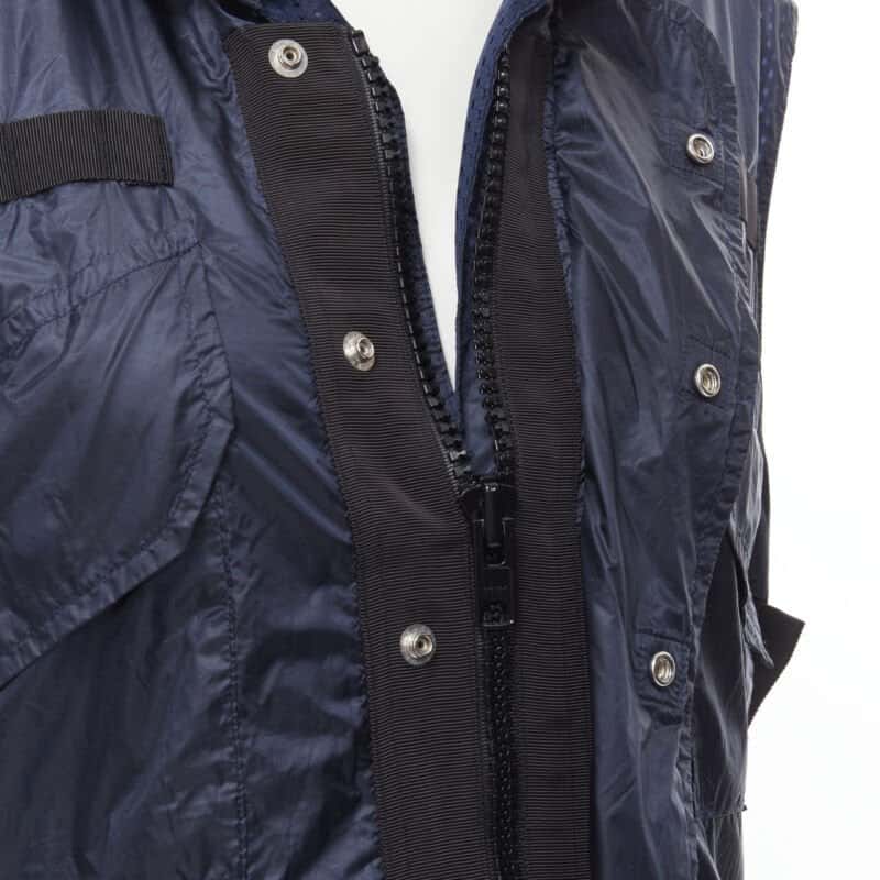 Sacai Technical Pocket Vest Navy Polyester Never worn - Back View