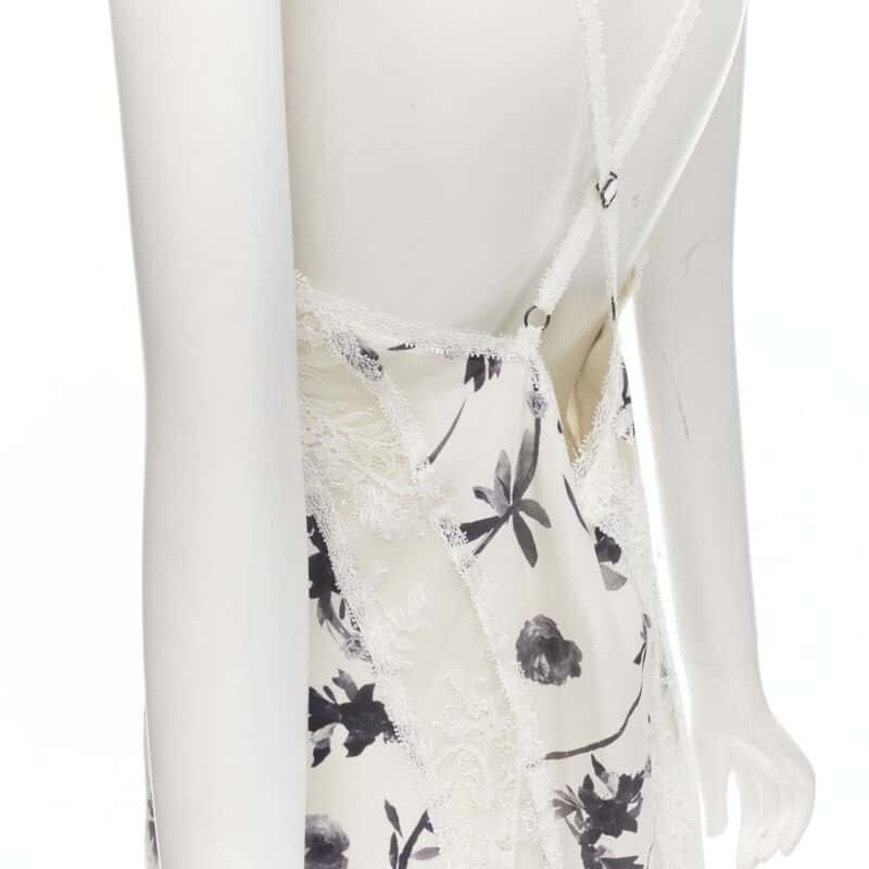 Alice & Olivia Floral Maxi Dress Anthracite Silk Never worn, with tag - Back View