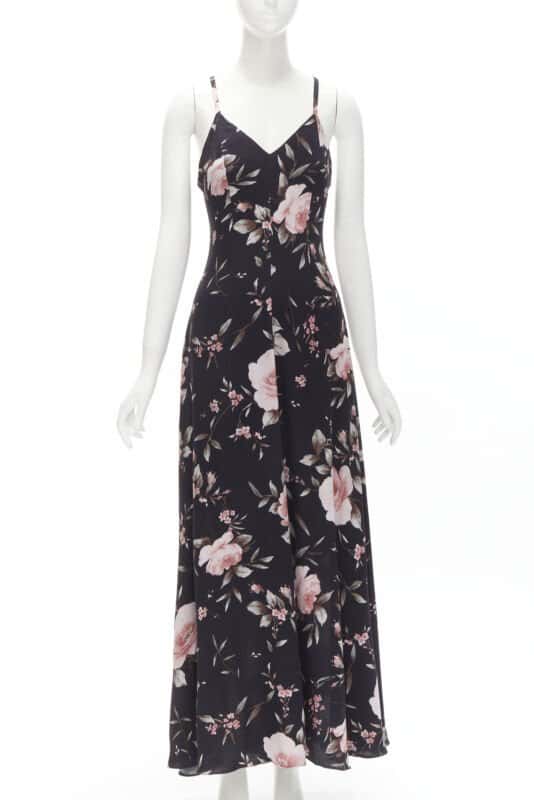 Alice & Olivia Floral Slip Dress Black Viscose Never worn - Front View