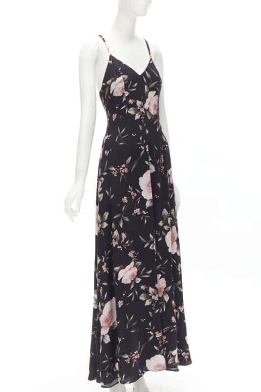 Alice & Olivia Floral Slip Dress Black Viscose Never worn - Inside View