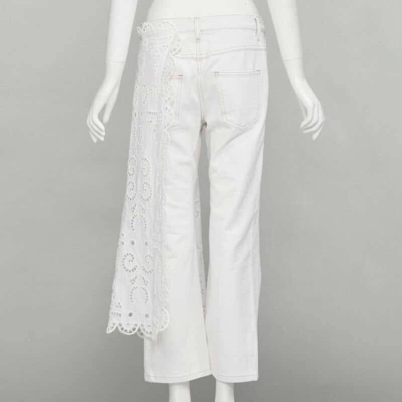 Monse White Draped Straight Jeans White Cotton Very good condition - Box View