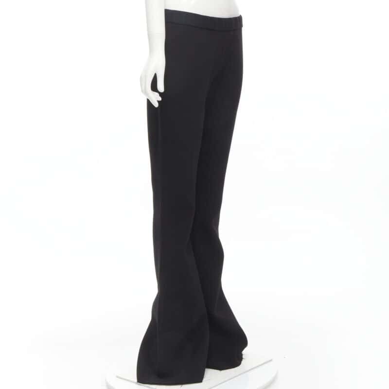 Gauchere Wide Flared Trousers Black Wool Never worn, with tag - Inside View