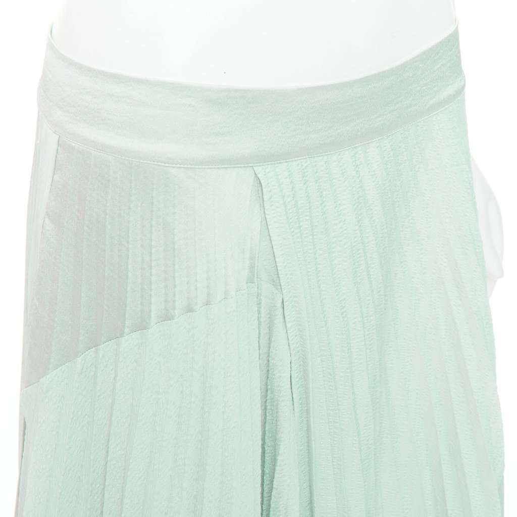Vince Fabric Panel Skirt Green Polyester Good condition - Back View