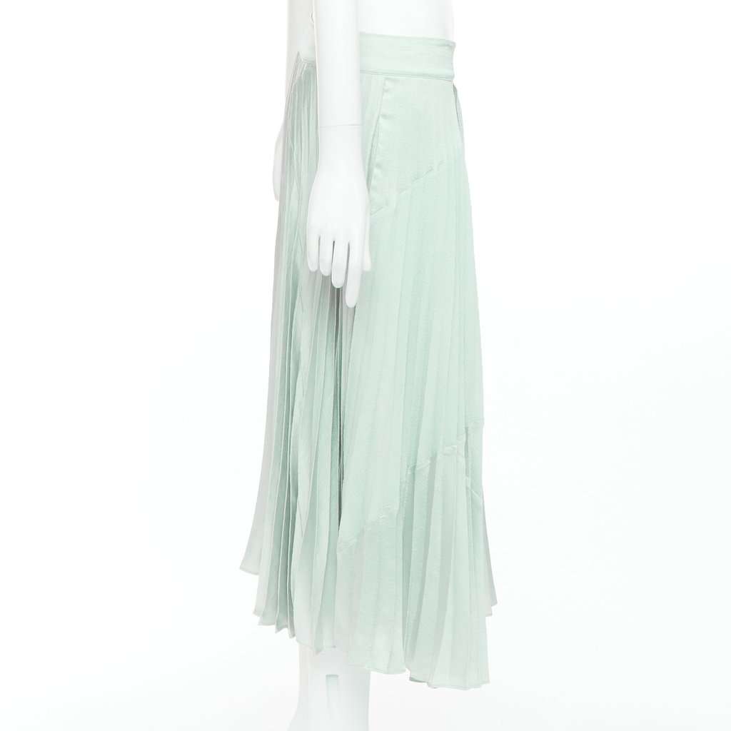 Vince Fabric Panel Skirt Green Polyester Good condition - Model View
