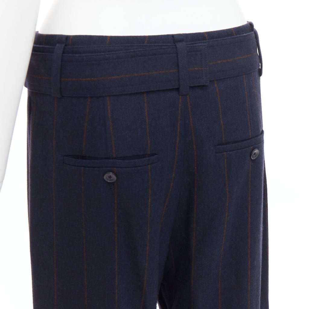 Vince Pinstripe Wide Pants Navy Wool Very good condition - Back View