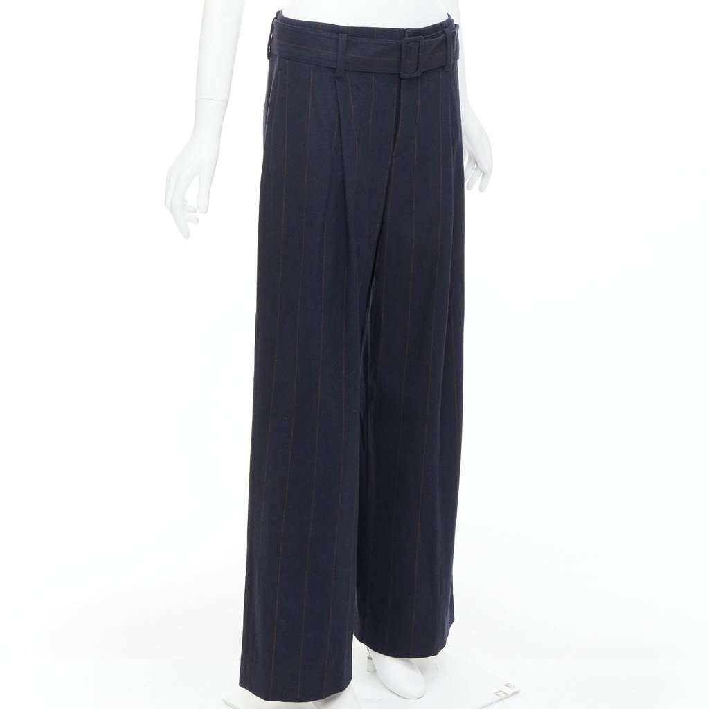 Vince Pinstripe Wide Pants Navy Wool Very good condition - Inside View