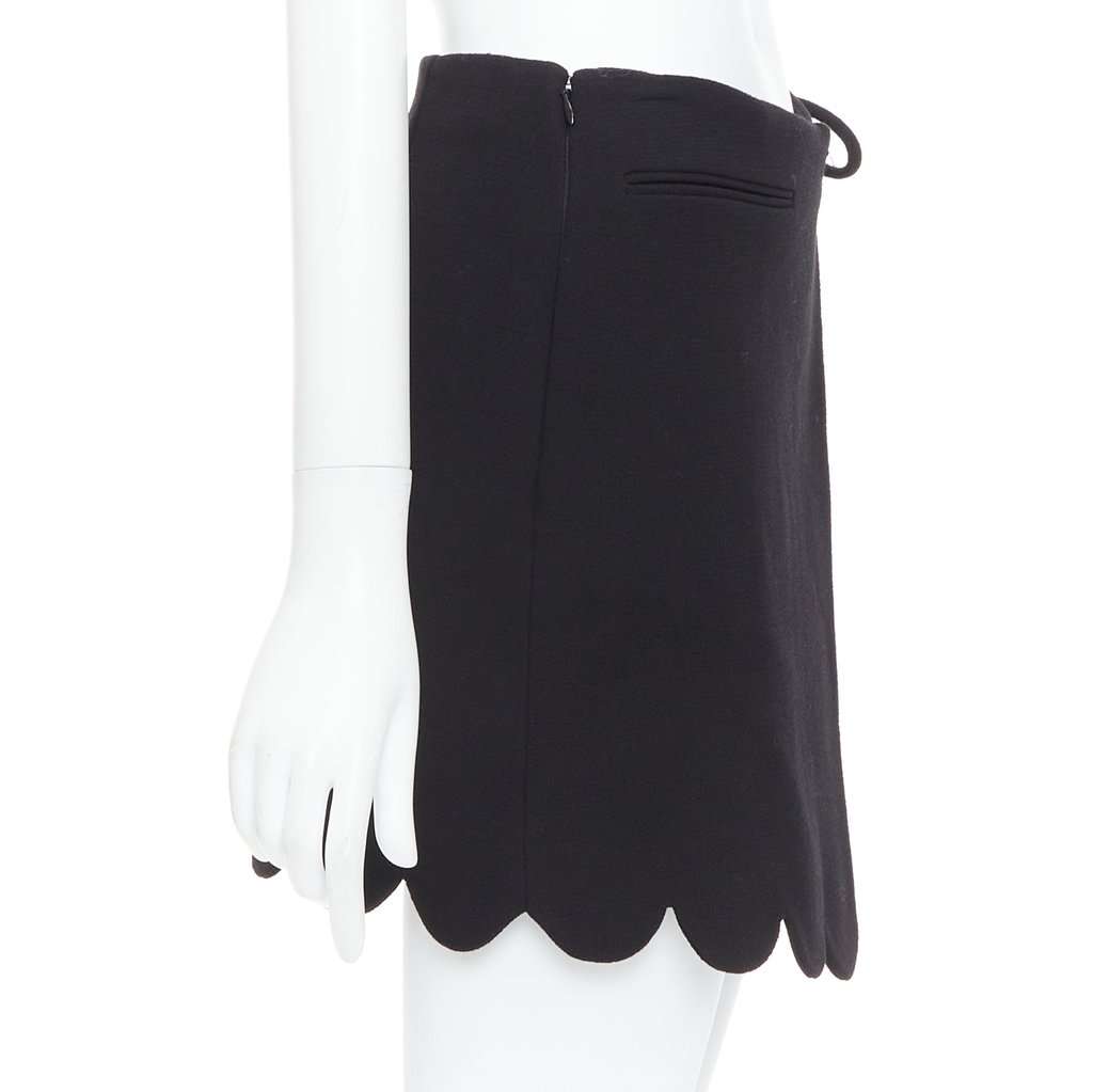 Mach & Mach Bow Wrap Skirt Black Wool Very good condition - Model View