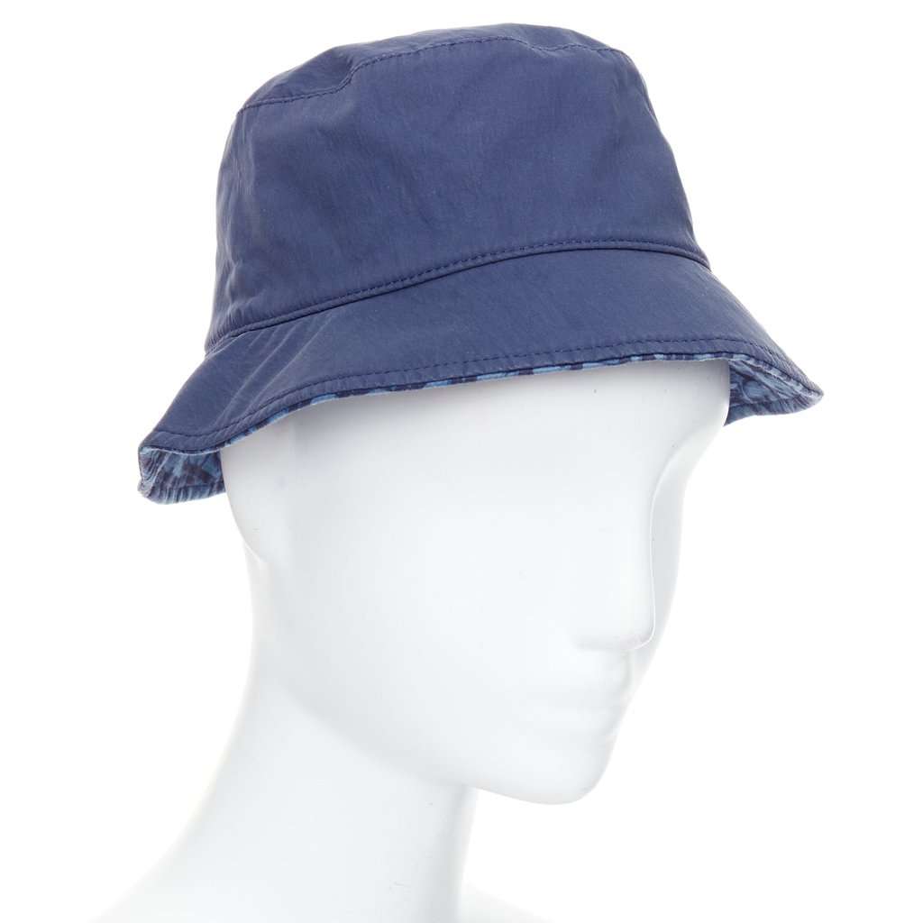 Dior Navy Monogram Hat T3 Blue Cotton Good condition - Inside View
