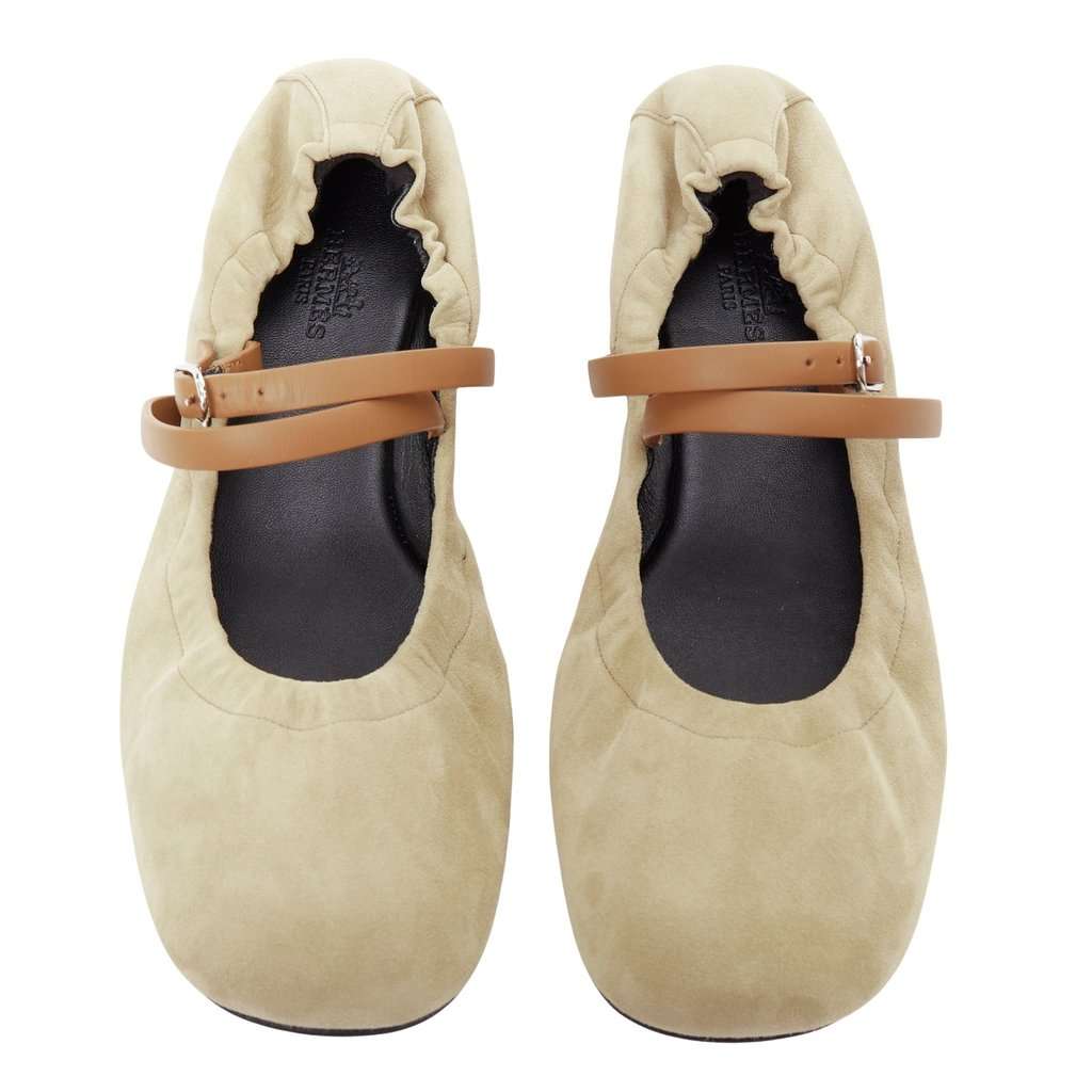 Hermès Jolly Beige Suede Very good condition - Front View
