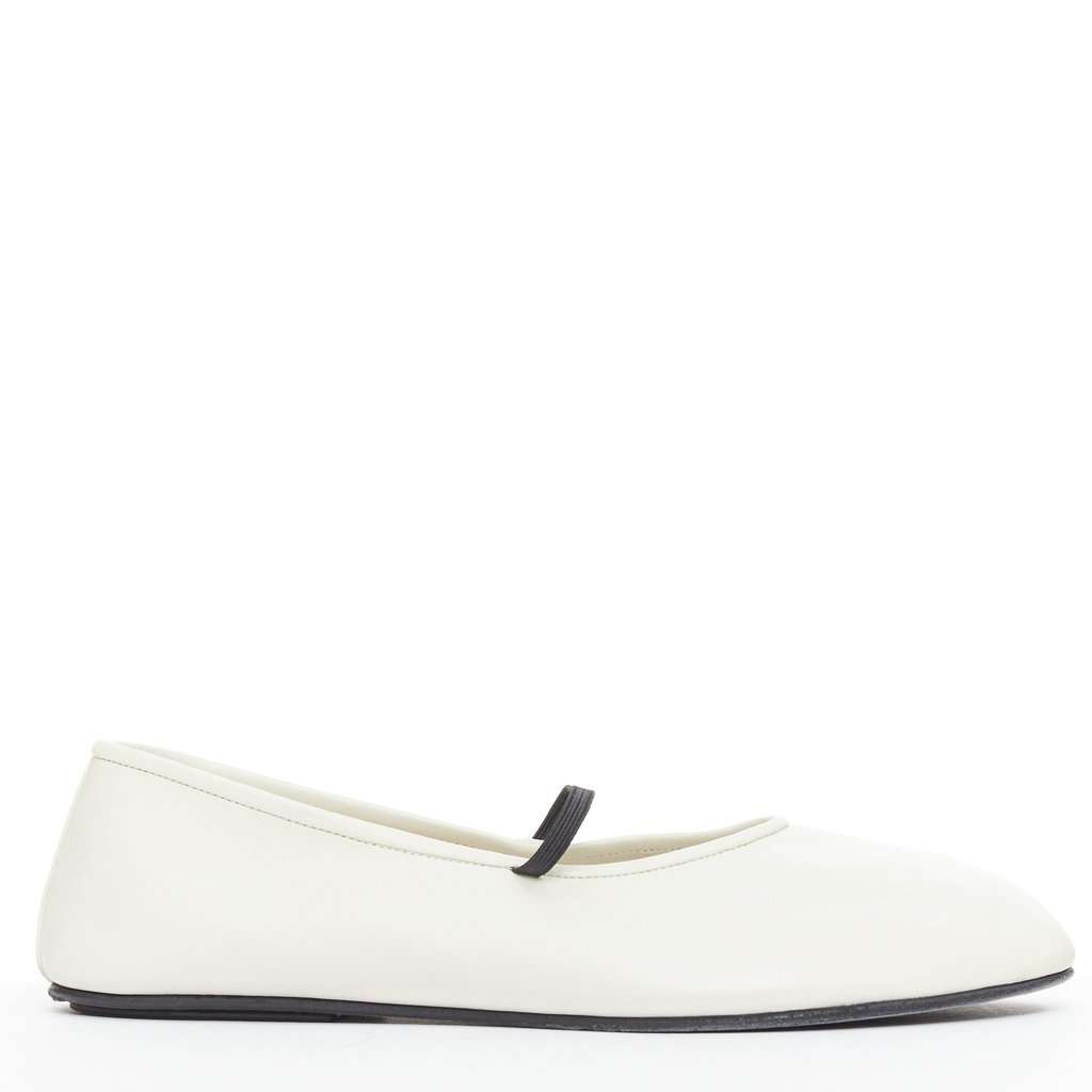 The Row Ecru Leather Ballet flats Beige Leather Good condition - Back View