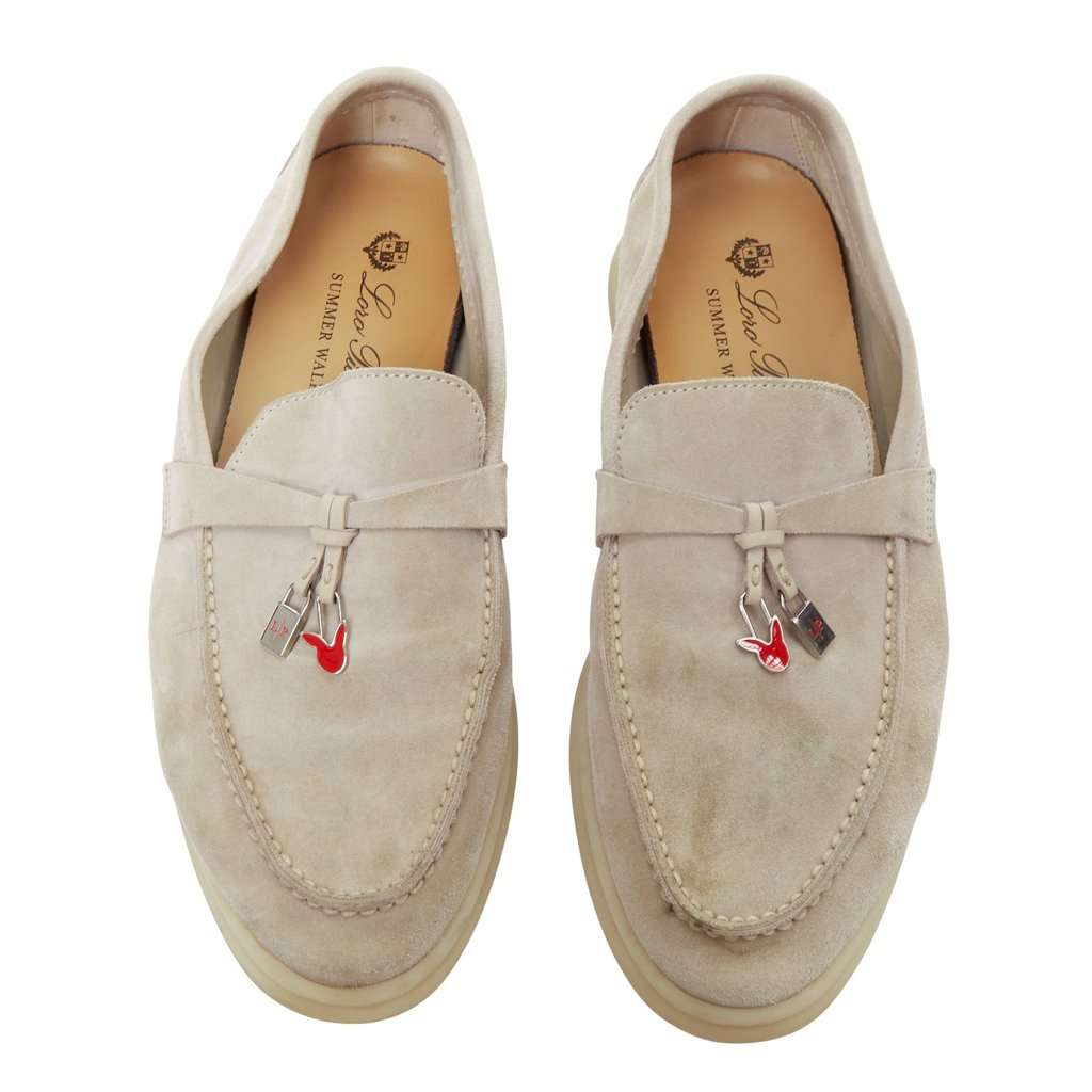 Loro Piana Summer Charms Walk Beige Suede Fair condition - Front View