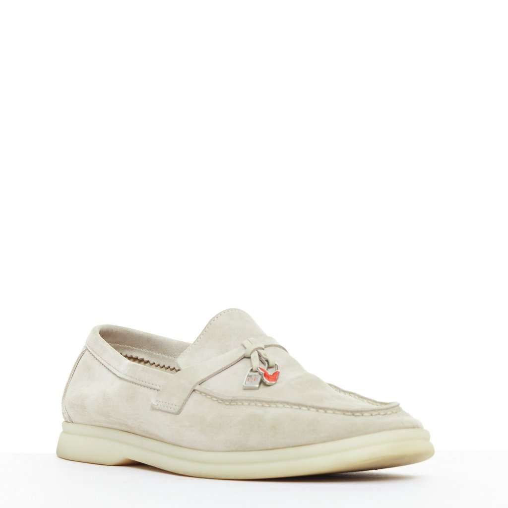 Loro Piana Summer Charms Walk Beige Suede Fair condition - Inside View
