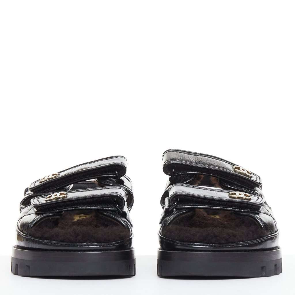 Chanel Black Leather Sandals Black Leather Very good condition - Inside View
