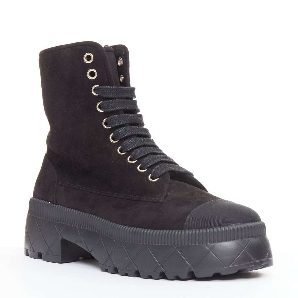 Chanel Black Suede Boots Black Suede Good condition - Back View