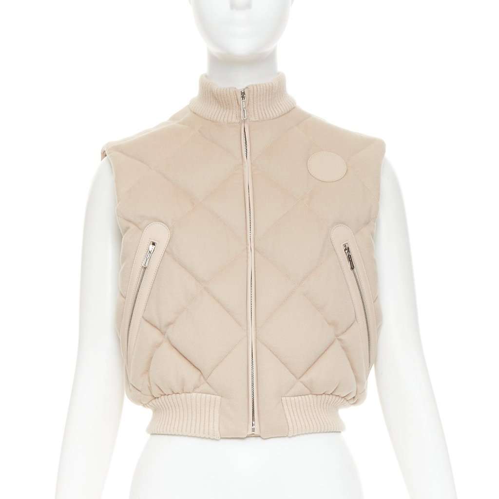 Hermès Khaki Cashmere Jacket Khaki Cashmere Never worn, with tag - Front View
