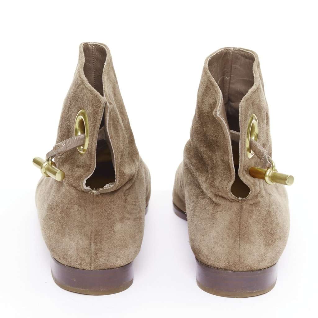 Hermès Brown Suede Boots Brown Suede Fair condition - Box View