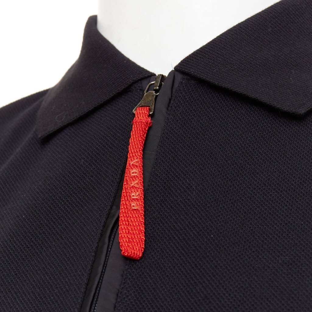 Prada Black Cotton Polo Shirt Black Cotton Very good condition - Back View