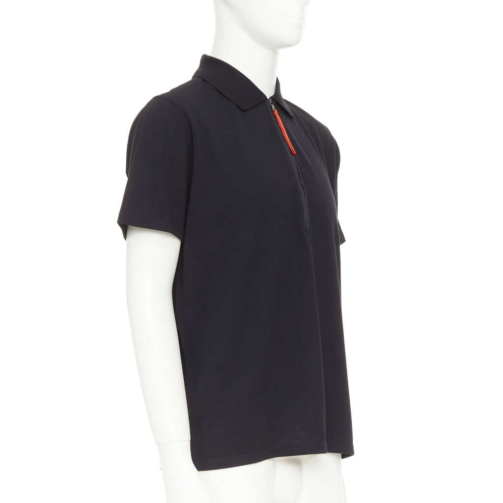 Prada Black Cotton Polo Shirt Black Cotton Very good condition - Inside View