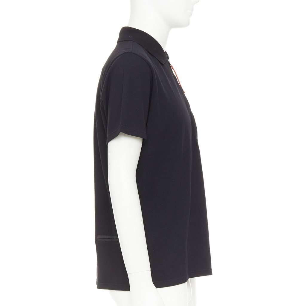 Prada Black Cotton Polo Shirt Black Cotton Very good condition - Model View