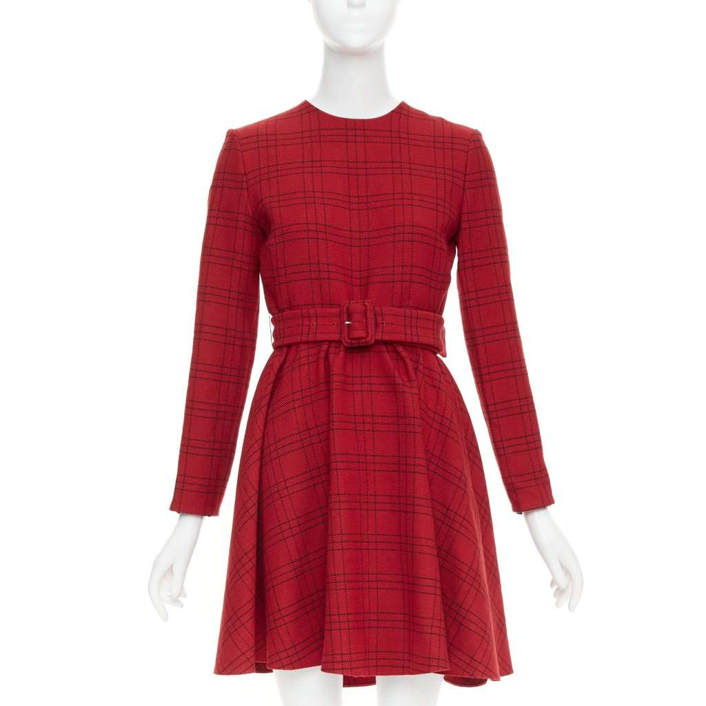 Dior Red Wool Dress Red Wool Very good condition - Front View