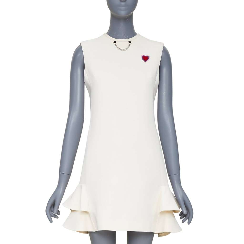 Louis Vuitton Ecru Wool Dress Beige Wool Very good condition - Front View