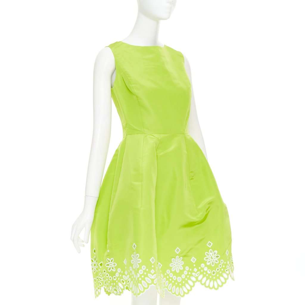Oscar de la Renta Green Silk Dress Green Silk Very good condition - Inside View