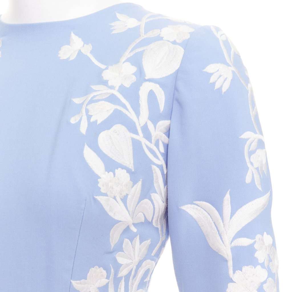 Oscar de la Renta Blue Wool Dress Blue Wool Very good condition - Back View