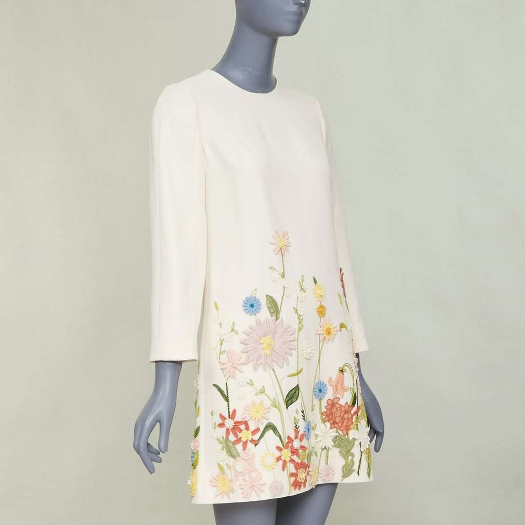Valentino Ecru Wool Dress Beige Wool Very good condition - Inside View