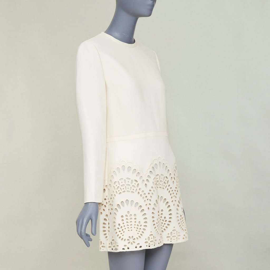 Valentino Ecru Wool Dress Beige Wool Very good condition - Inside View
