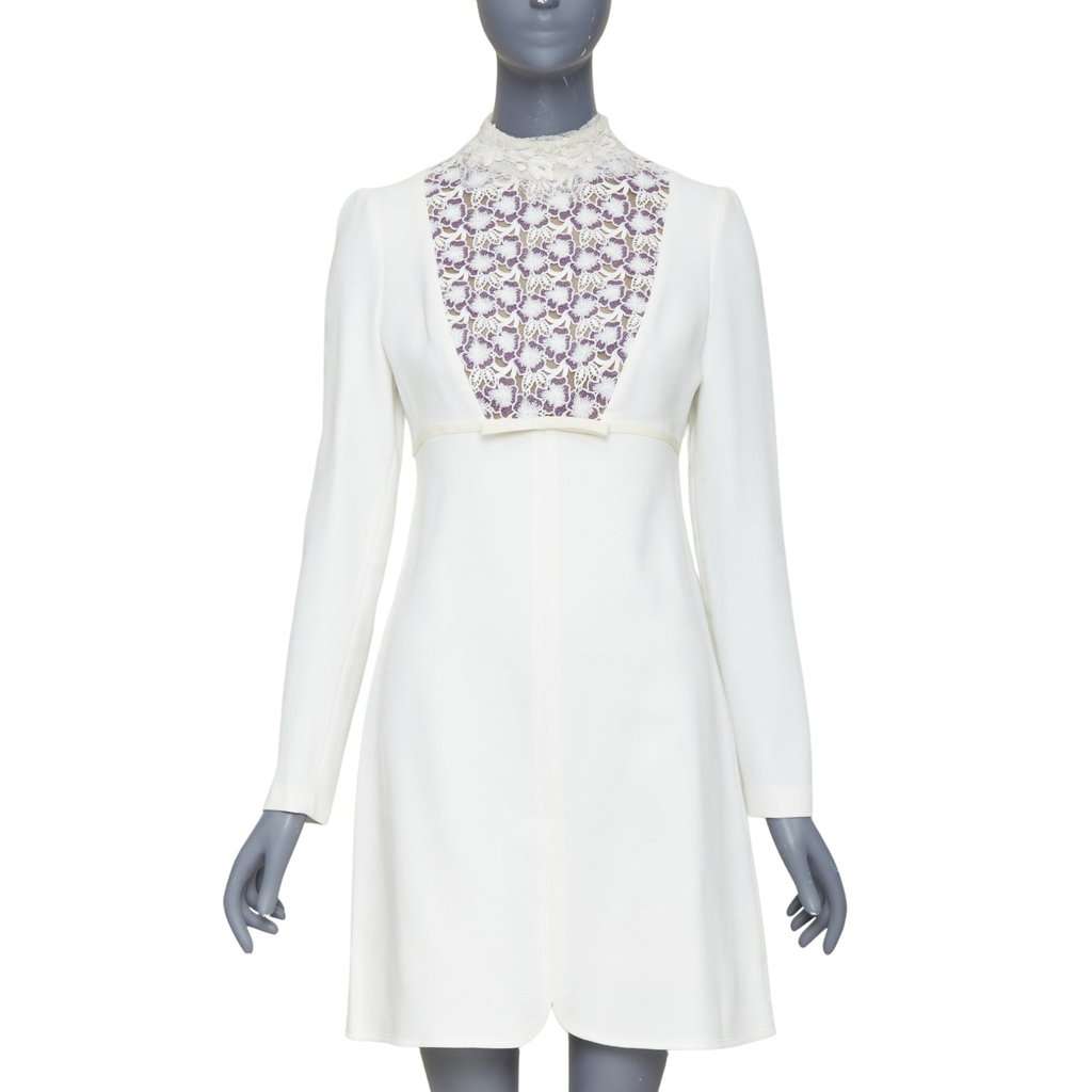 Giambattista Valli Ecru Wool Dress Beige Wool Fair condition - Front View