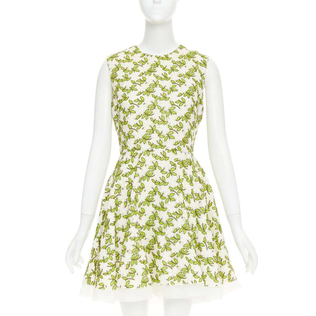 Giambattista Valli Green Cotton Dress Green Cotton Very good condition - Front View