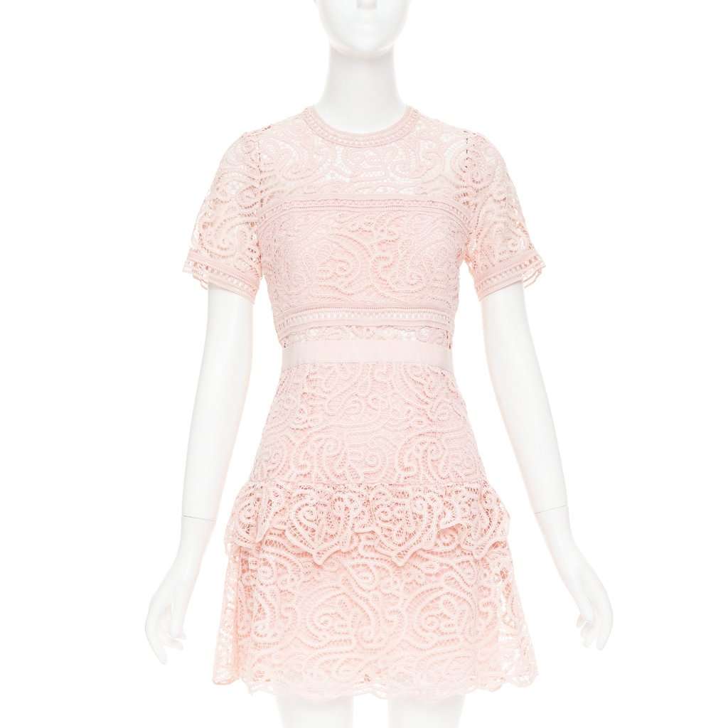Self Portrait Abstract Guipure Pink Polyester Very good condition - Front View