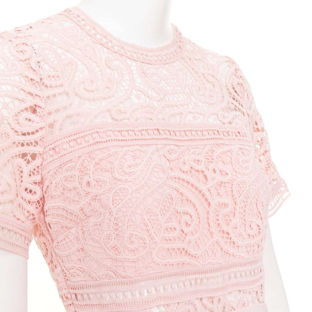 Self Portrait Abstract Guipure Pink Polyester Very good condition - Back View