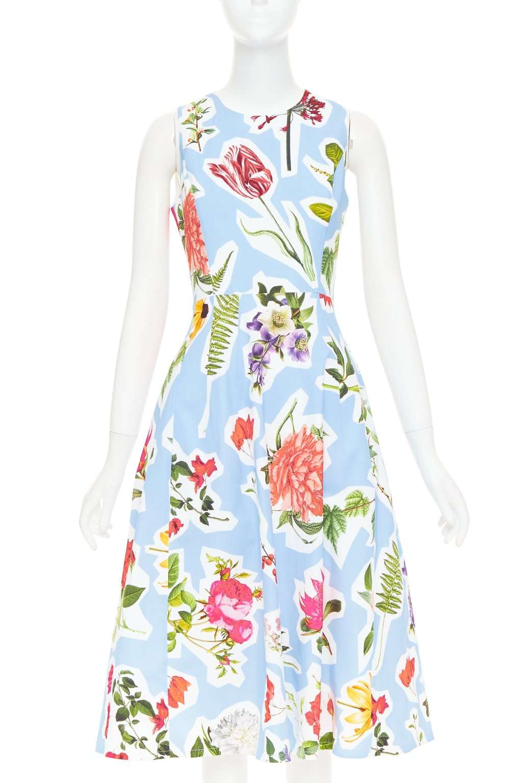 Carolina Herrera Blue Cotton Dress Blue Cotton Very good condition - Front View