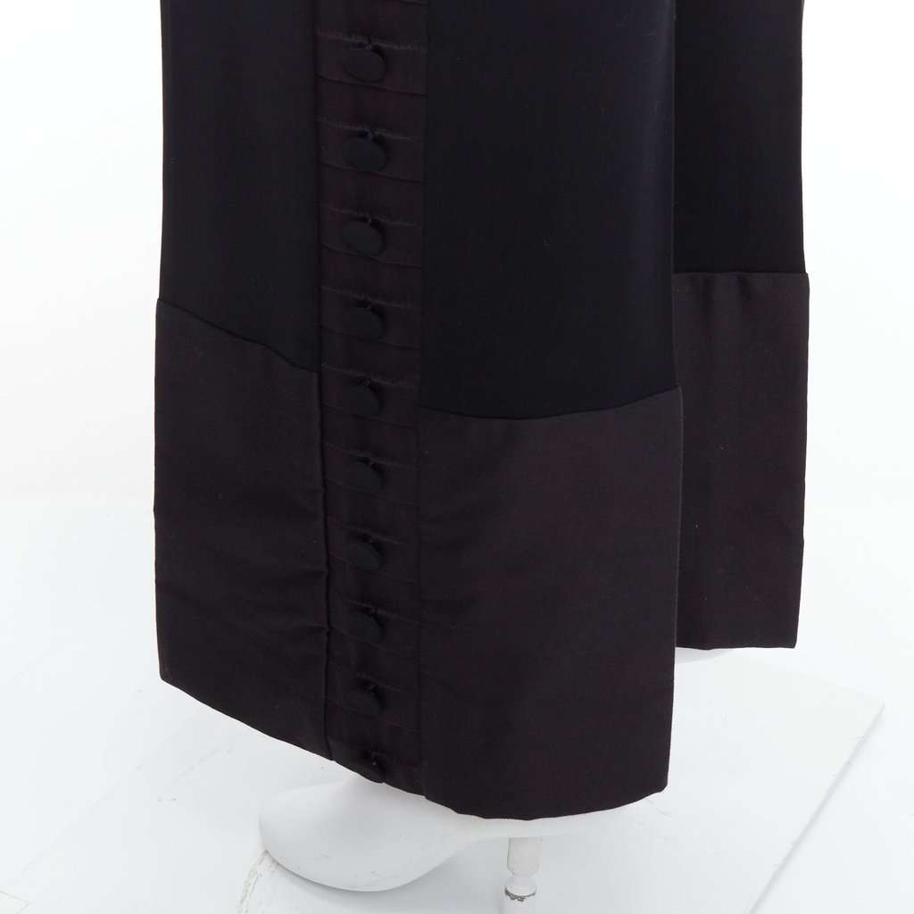 Chloé Pleat Trim Trousers Black Viscose Good condition - Back View