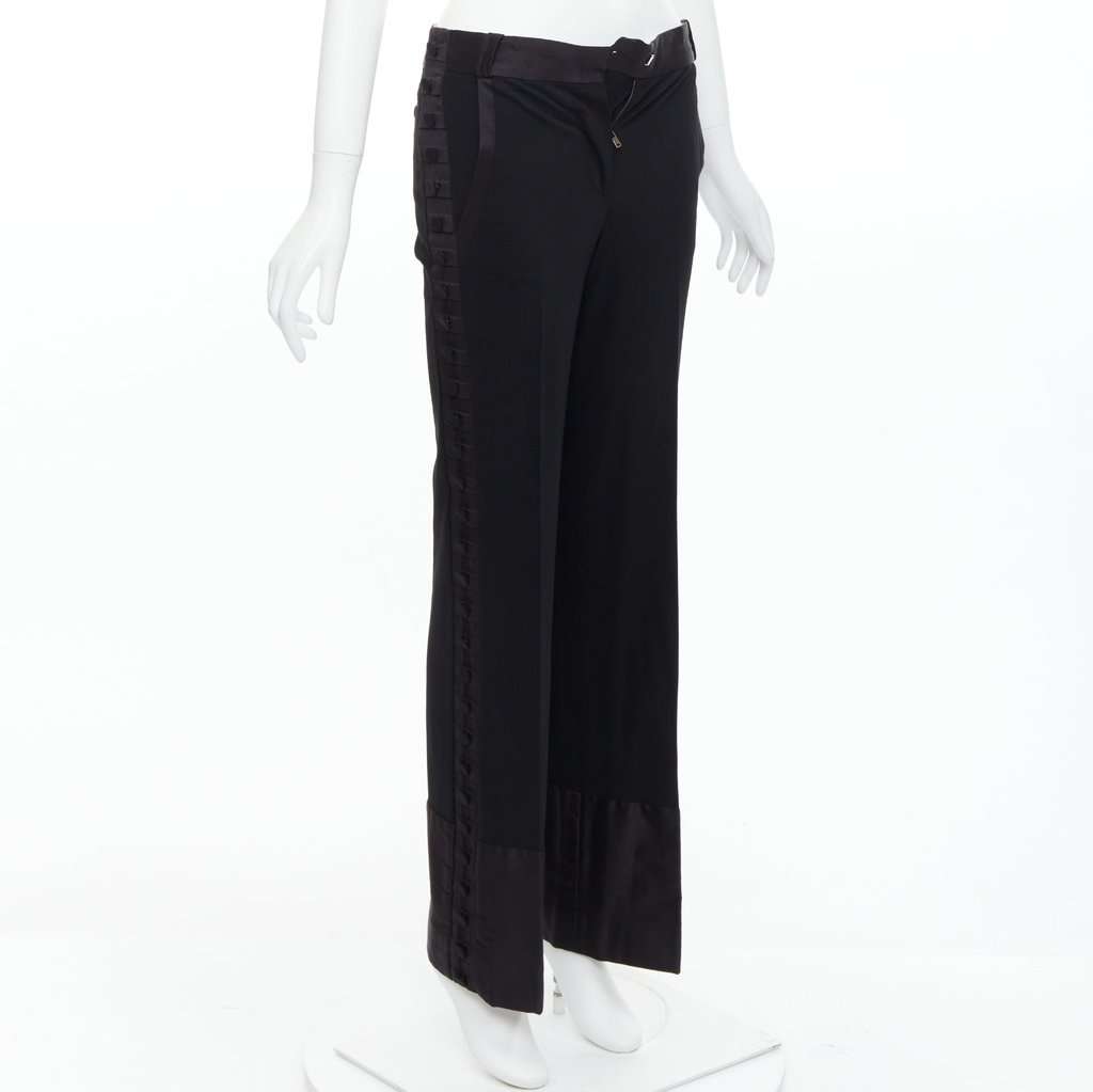 Chloé Pleat Trim Trousers Black Viscose Good condition - Inside View