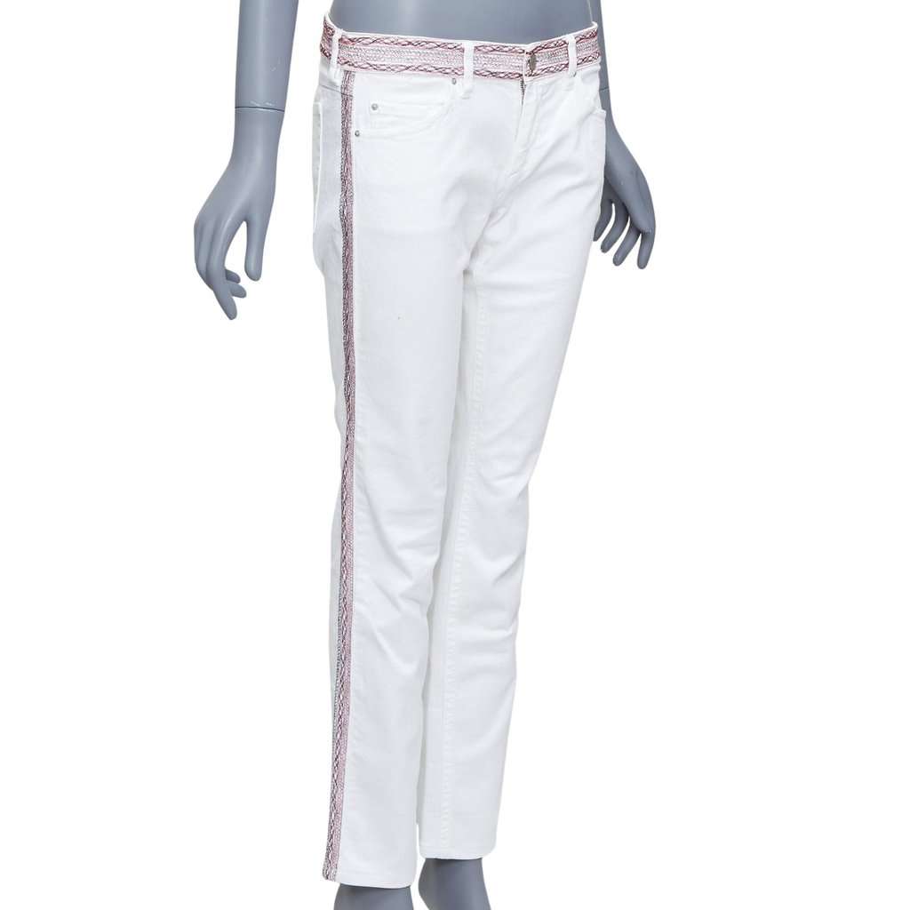 Isabel Marant White Stitch Detail Jeans White Cotton Fair condition - Front View