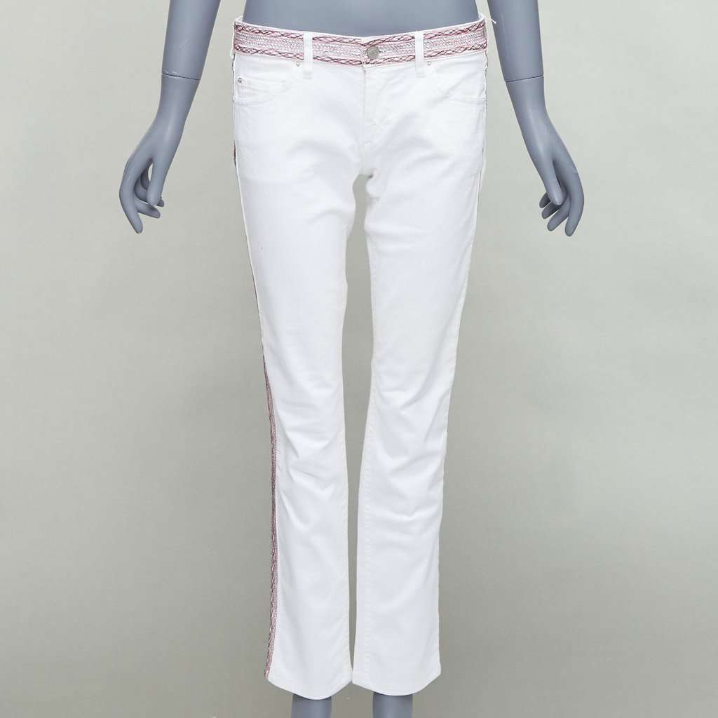 Isabel Marant White Stitch Detail Jeans White Cotton Fair condition - Inside View
