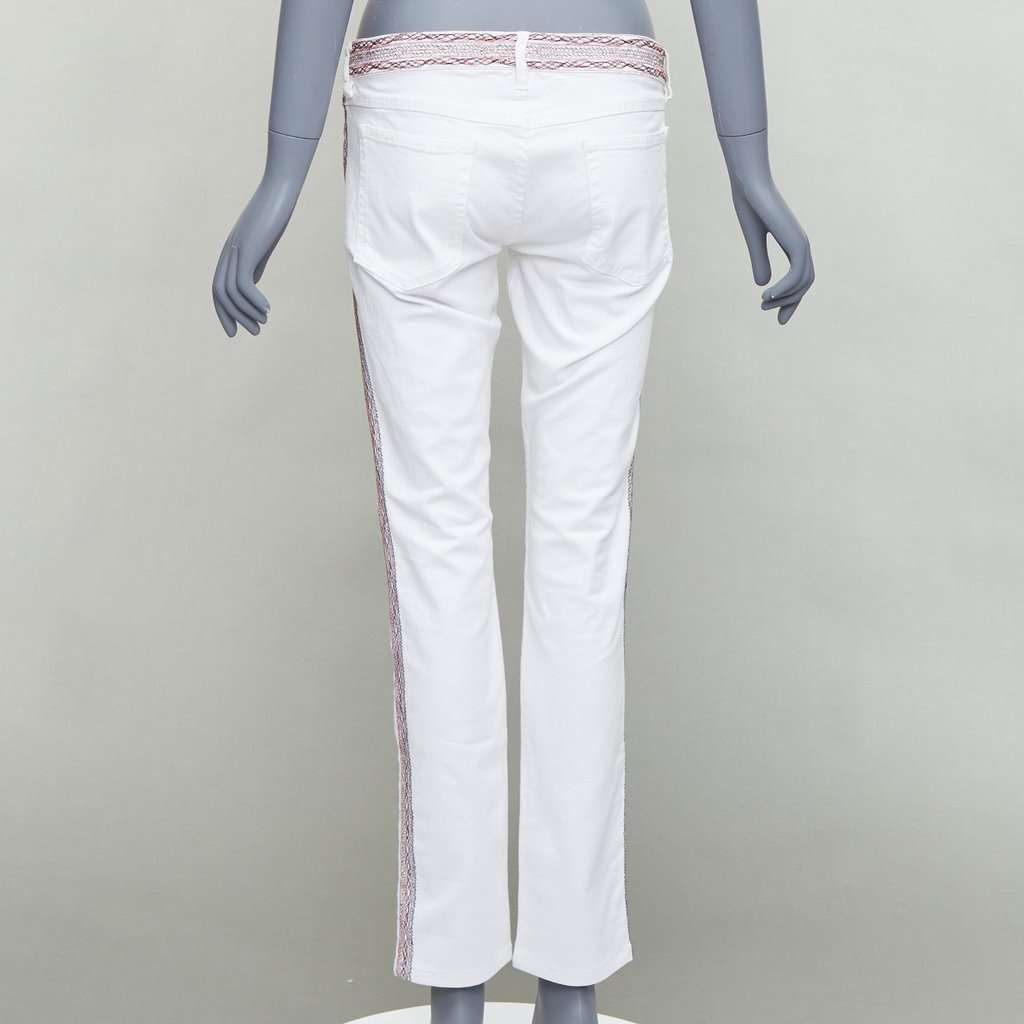 Isabel Marant White Stitch Detail Jeans White Cotton Fair condition - Box View