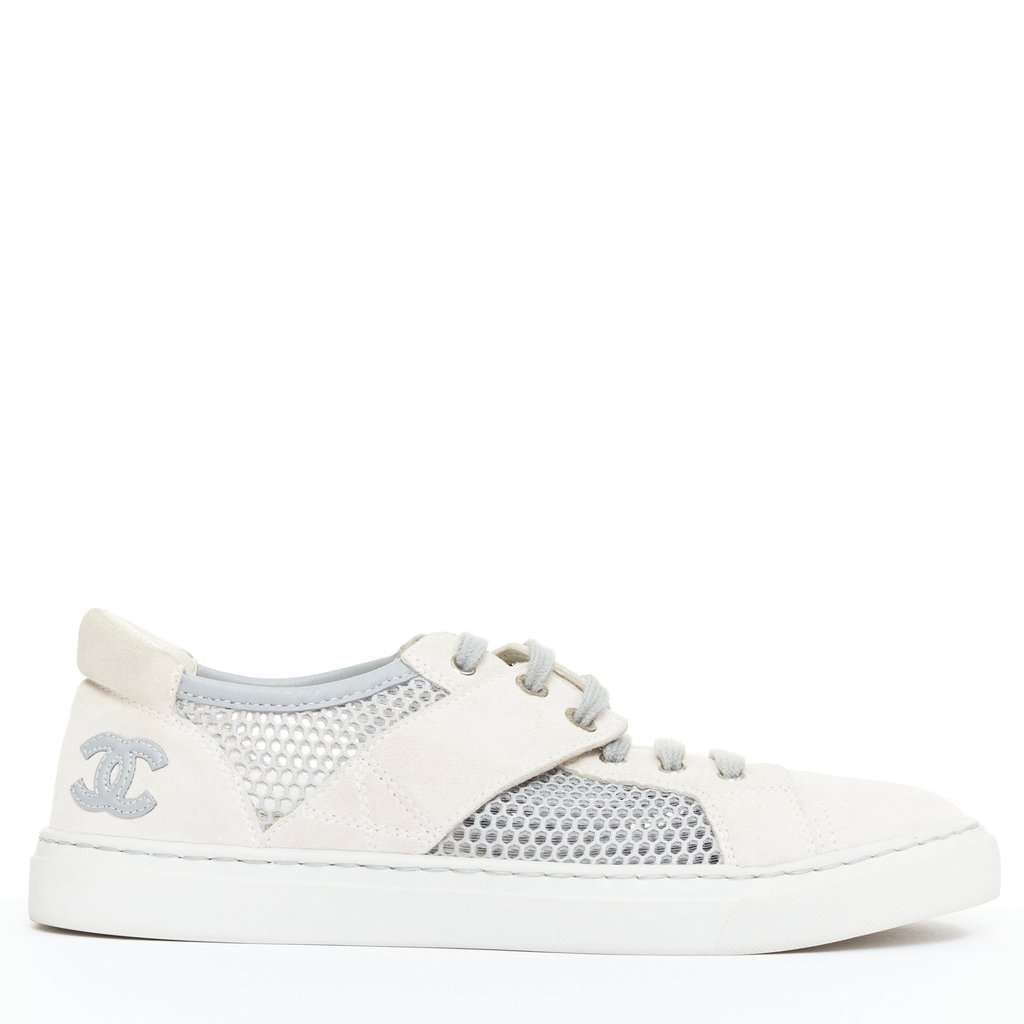 Chanel Ecru Polyester Trainers Beige Polyester Very good condition - Front View
